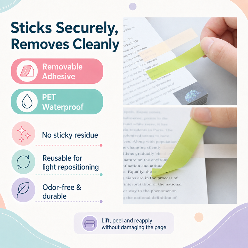 3600 Pack Colorful Repositionable Book Tabs - Writable Sticky Note Flags
