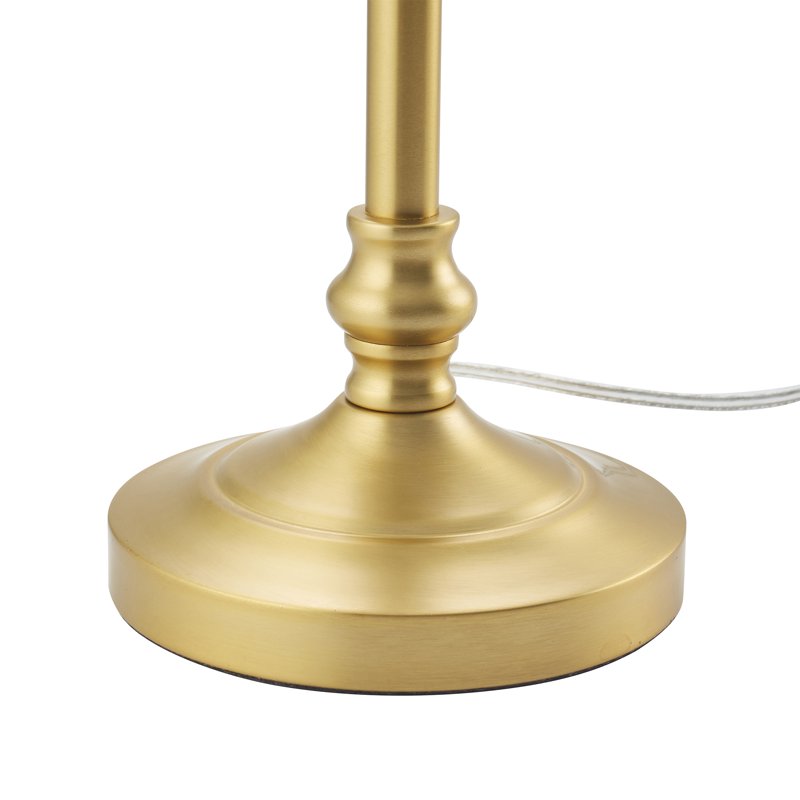 Gold Metal Bow Table Lamp with White Shade - 24 Inch Modern Farmhouse Decor