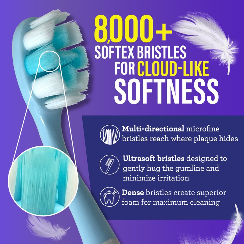 Soft Extra Soft Toothbrush for Sensitive Gums - Multi-Colored 8 Pack