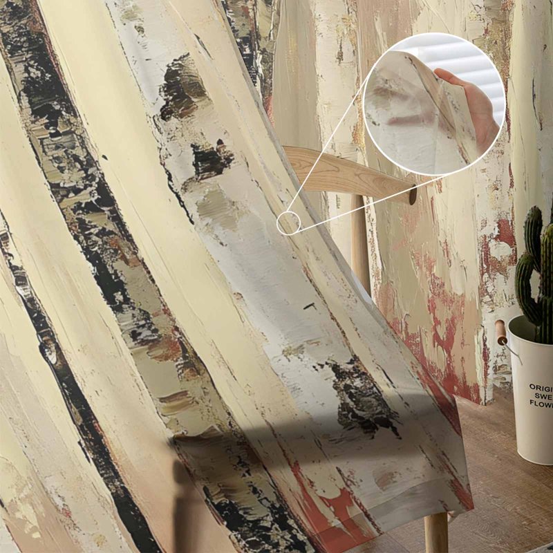 Autumn Branch Sheer Curtains 72 Inch Length - Rustic Fall Forest Window Treatment