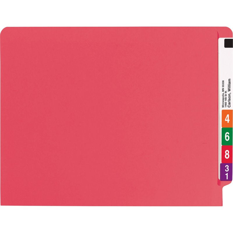 Red Letter Size File Folders with Reinforced End Tabs - 50 Pack