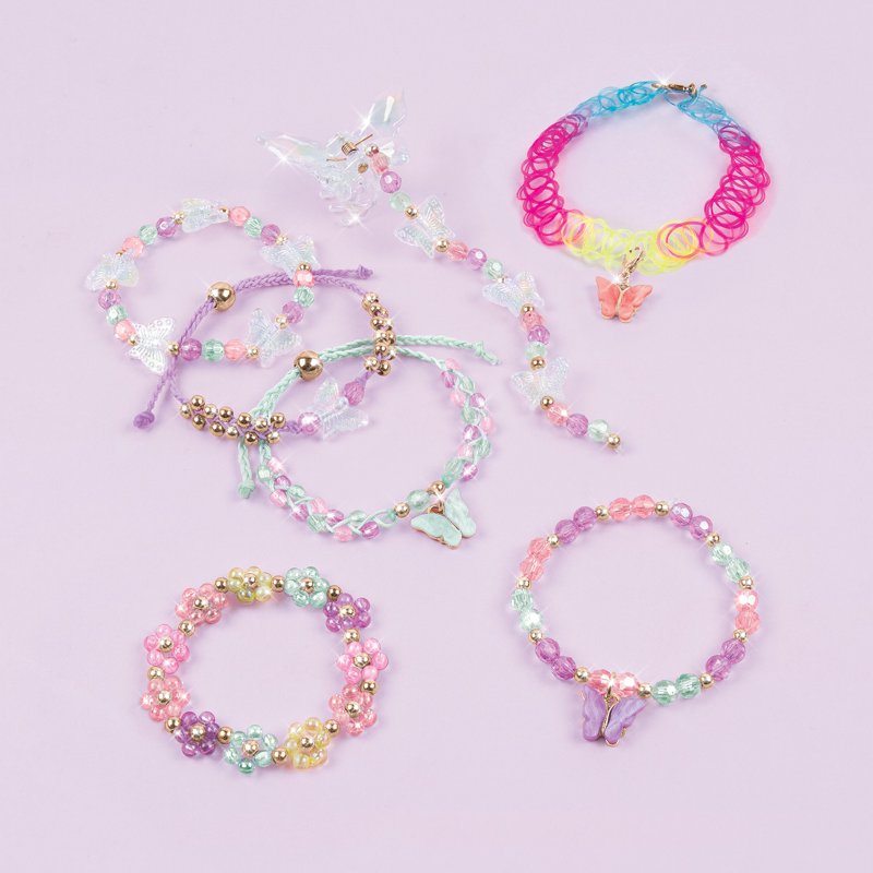 Butterfly Jewelry Making Kit for Kids & Tweens - 7 Pieces DIY Jewelry Set with Beads & Accessories