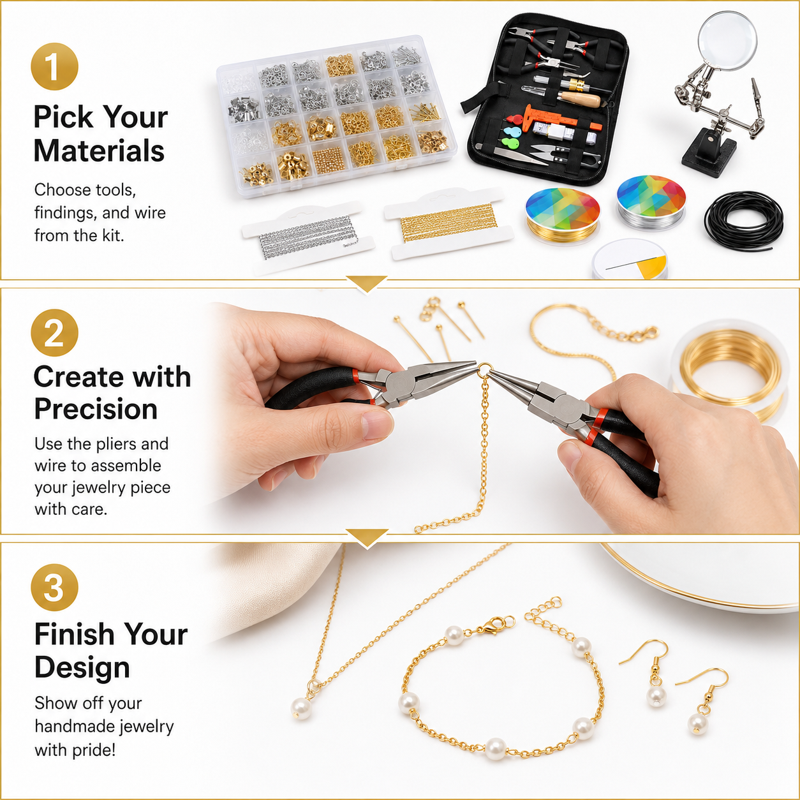 Jewelry Making Kit for Adults - Tools, Charms, Wires & Findings, All-Inclusive