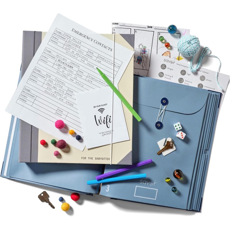 Document Organizer Binder with Guided Labels and Multiple Pockets - Acid-Free Storage for Home & Office