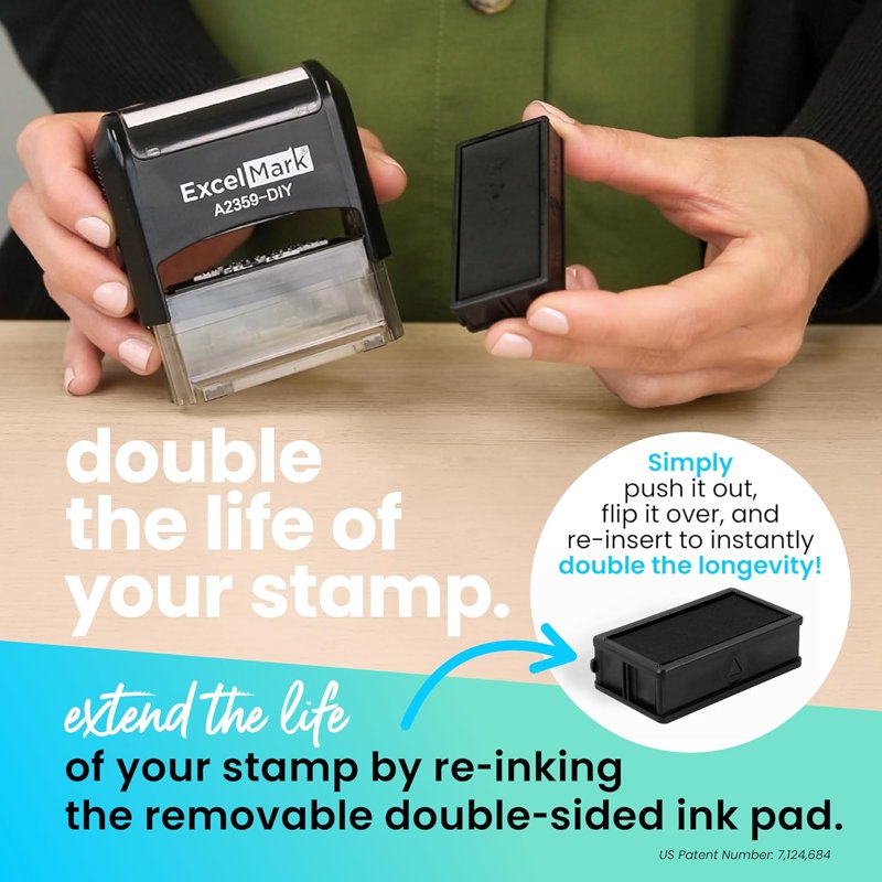 Large Custom Self-Inking Rubber Stamp Kit for Personalized Messages