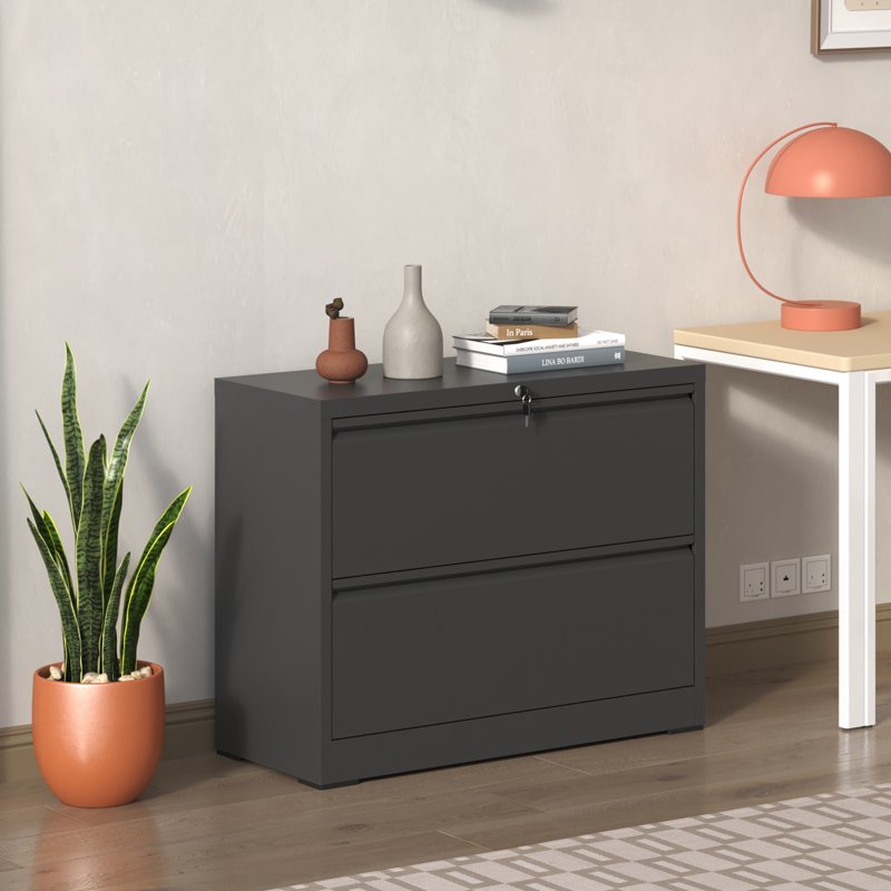 Lockable 2-Drawer Lateral File Cabinet for Home Office and Business