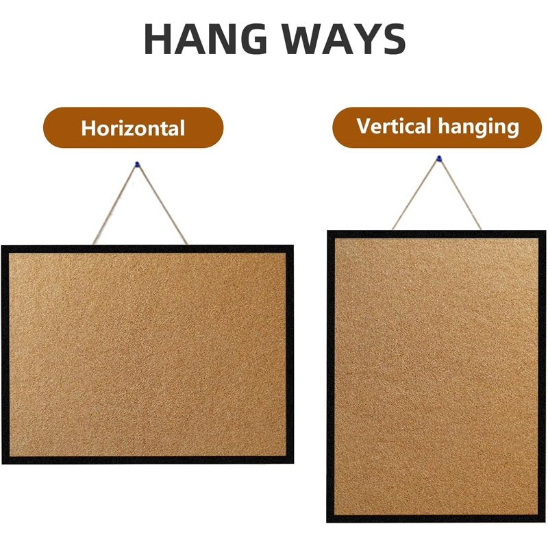Wall Cork Board and Whiteboard Combo with Wooden Frame - Office & School Organizer
