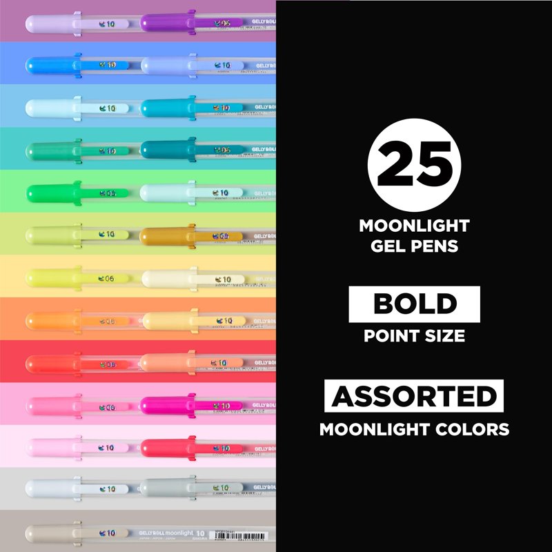 Sakura Gelly Roll Moonlight Gel Pens Set 10 Bold Color Ink for Journaling Art