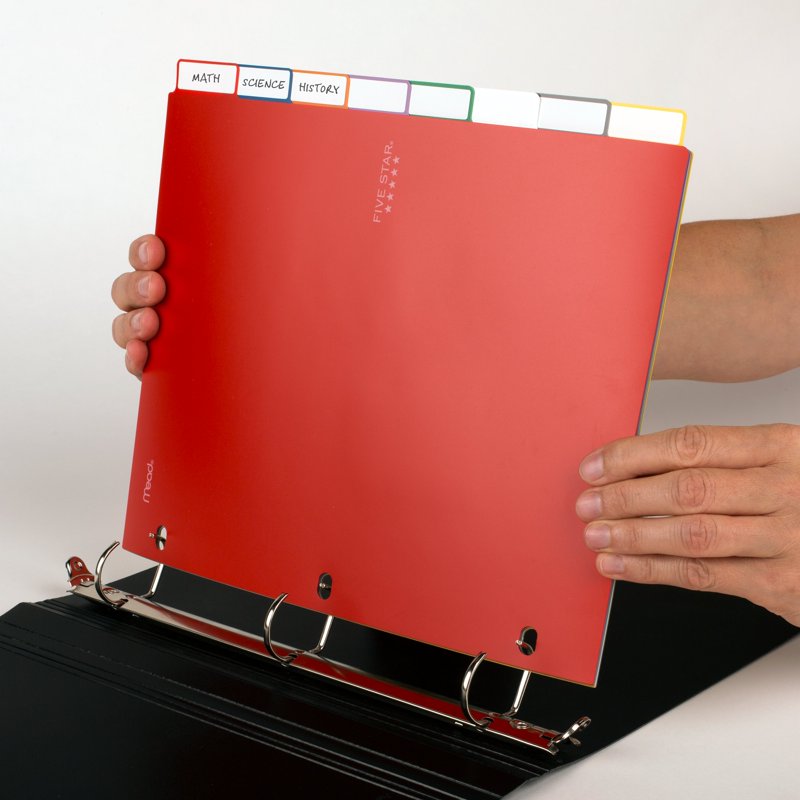 Reversible Poly Tab Dividers 8-Pack for Binders - Color-Coded Office Organization