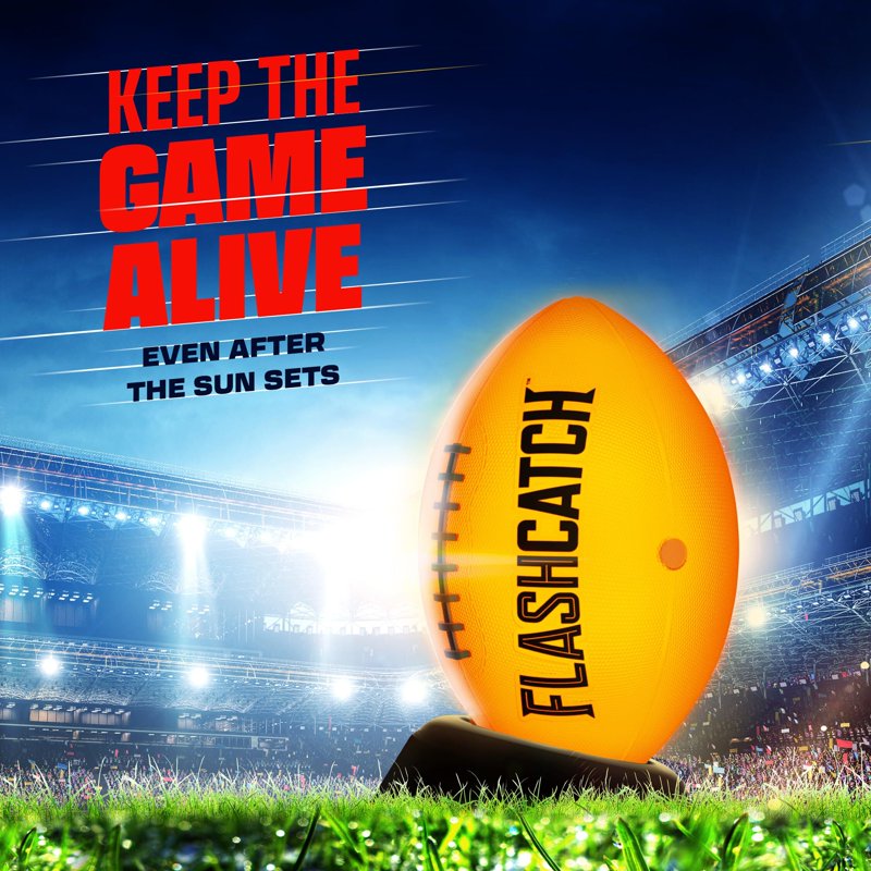 Glow in the Dark Football - Official Size LED Light-Up Sports Ball