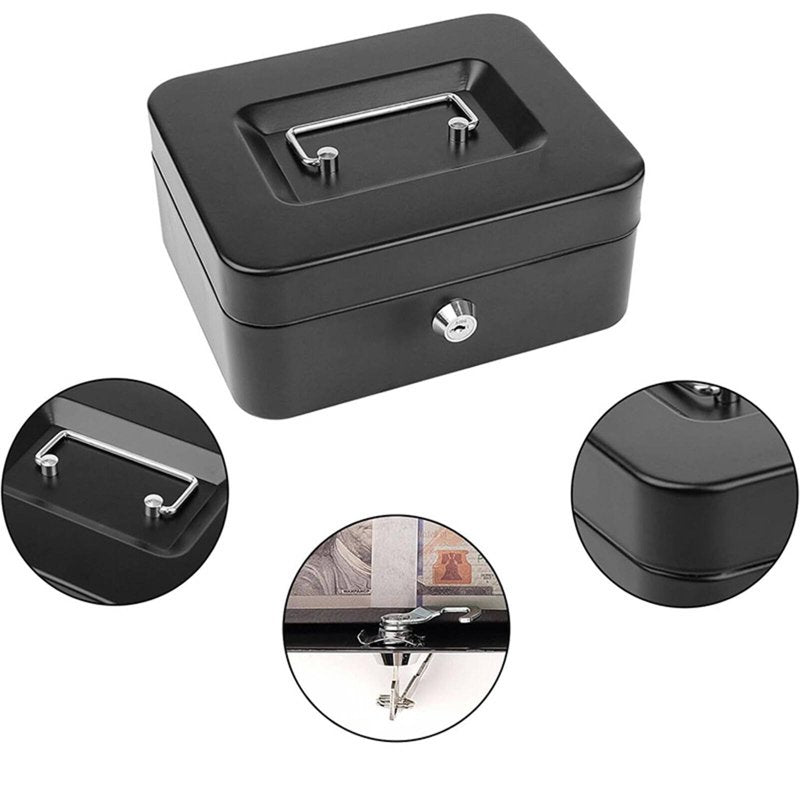 Portable Lock Box with Handle - Compact Safe for Home Office Travel