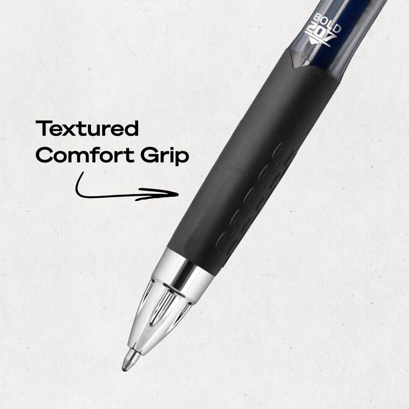 Gel Pens 1.0mm Bold Point Retractable Ink, Blue, 12 Pack