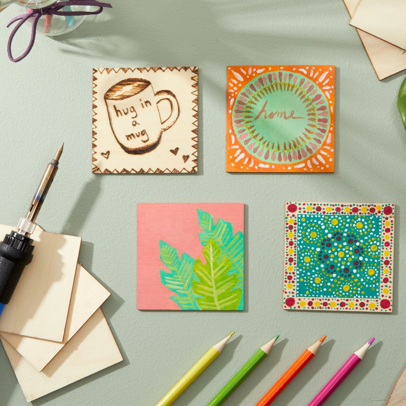 Unfinished Wood Squares Craft Supplies - 3x3 Inches, 60-Pack for Painting & Engraving