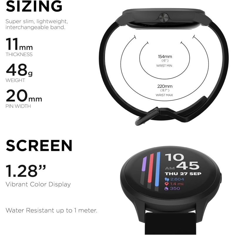 Sports Smartwatch with Heart Rate & Fitness Tracking - Multiple Colors