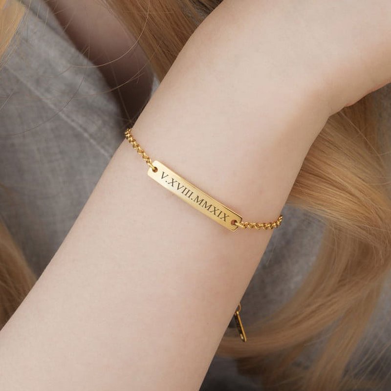 Personalized Bar Bracelet - Custom Engraved Name & Friendship Jewelry