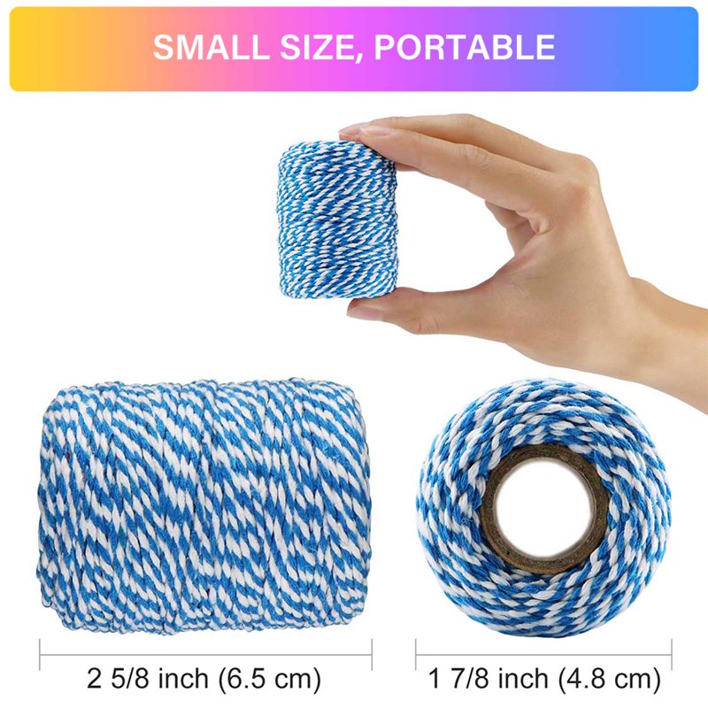 Cotton Twine String 15 Rolls 2mm Craft Cord for Gift Wrapping & DIY Projects