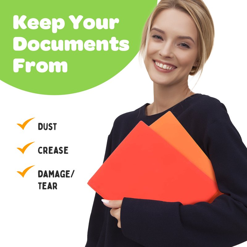 Multicolor Plastic Folder Set with 3 Prong Fasteners - 6 Pack for Office & School
