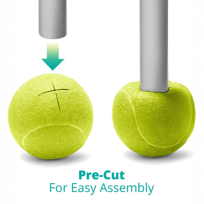 Pre-Cut Felt Tennis Balls for Walkers - 2 Pack, Floor & Carpet Glides