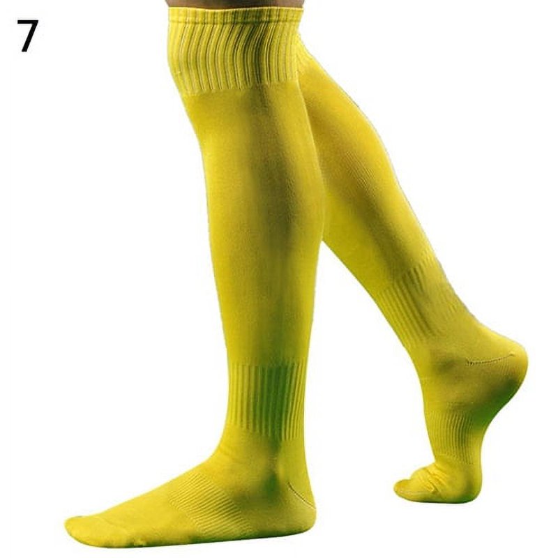 Men's Over Knee High Sport Socks for Soccer Football Baseball Hockey - Yellow