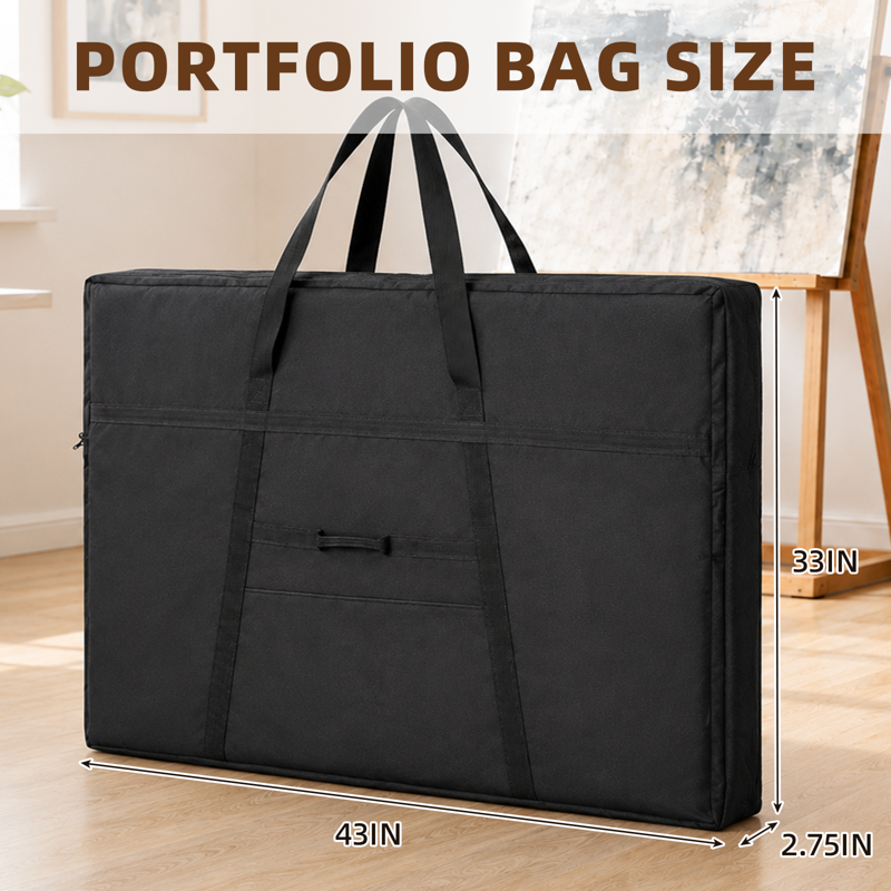 Oversized Weather-Resistant Art Portfolio Tote Bag for Posters & Drawing Boards