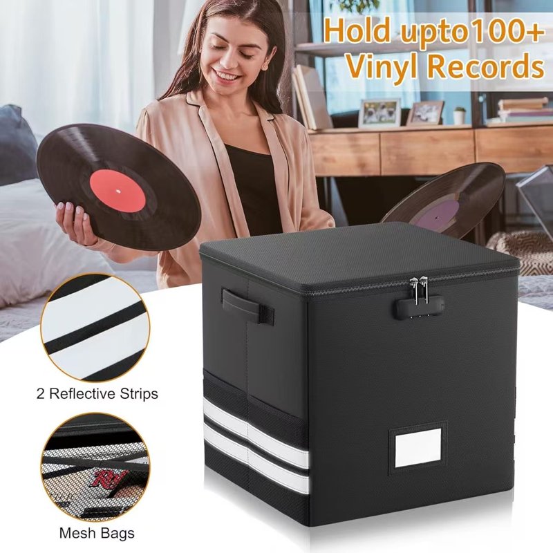 Fireproof Document Safe Box with Lock - Collapsible Water-Resistant File Organizer