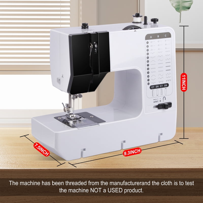 Portable Sewing Machine for Beginners with 38 Stitches & Extension Table - Dual Speed