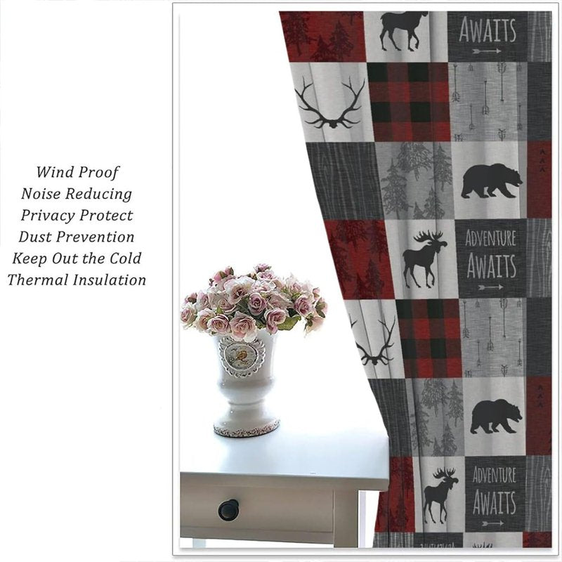 Rustic Farmhouse Kitchen Curtains - Blackout Polyester Window Treatments, 28x40 Inches