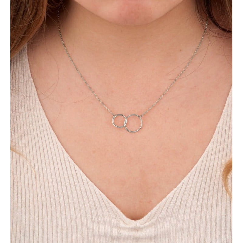 Sweet 16 Necklace for Girls - Infinity Double Ring Birthday Gift, Multiple Colors & Styles
