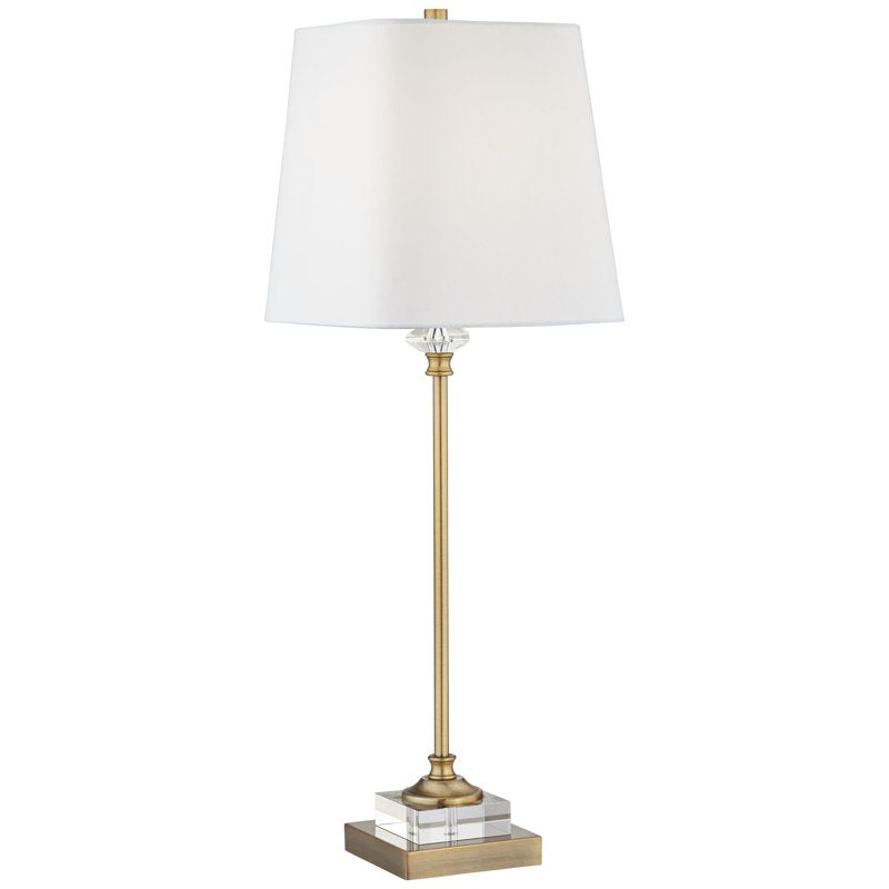 Regency Hill Julia Gold Crystal Buffet Table Lamp 29.5" Tapered Shade