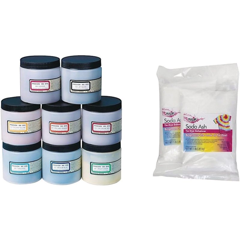 Procion MX 8-Color Fiber Reactive Dye Set - 8 Oz Each for Tie Dye & Fabric Art