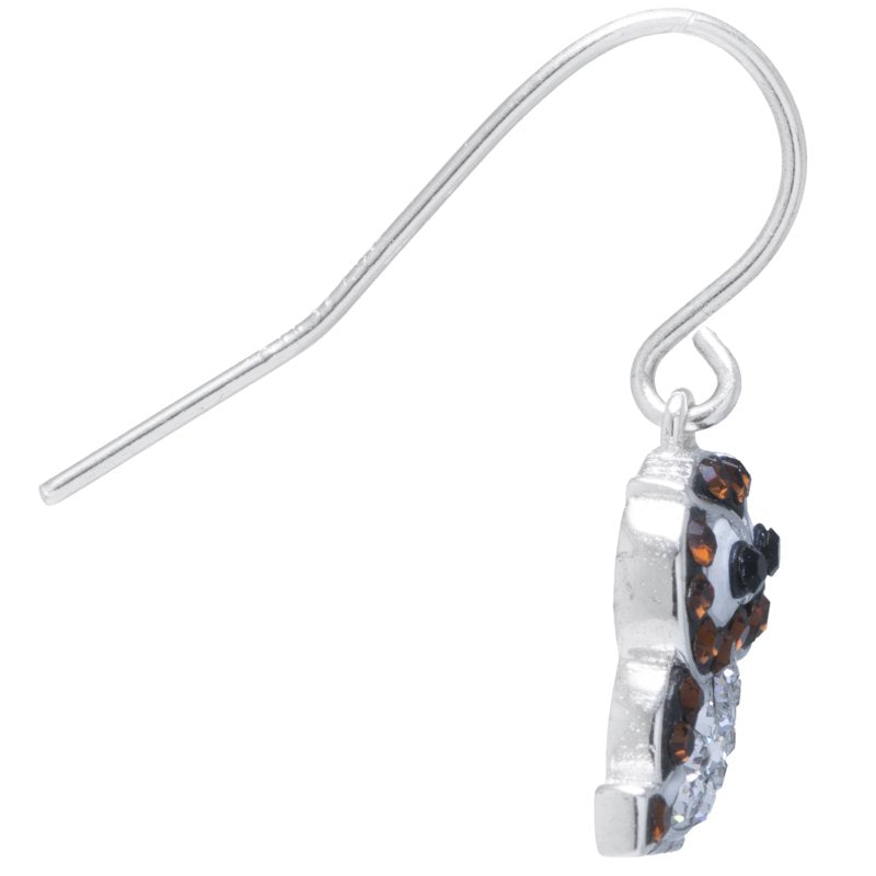 Sterling Silver Crystal Owl Drop Earrings for Women & Teen