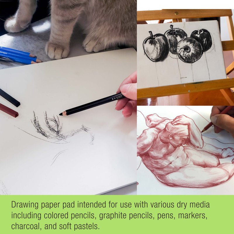 Premium Drawing Paper Pad - 9x12 Inch, Acid-Free, 50 Sheets