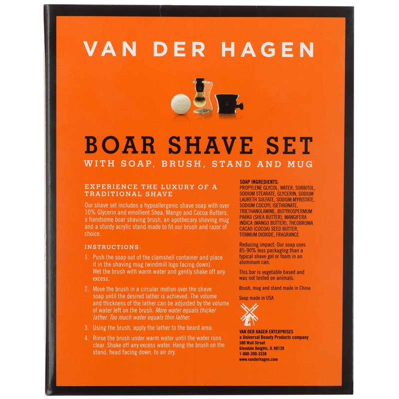 Men's Boar Bristle Shave Set with Soap Mug & Brush - 1 oz Size