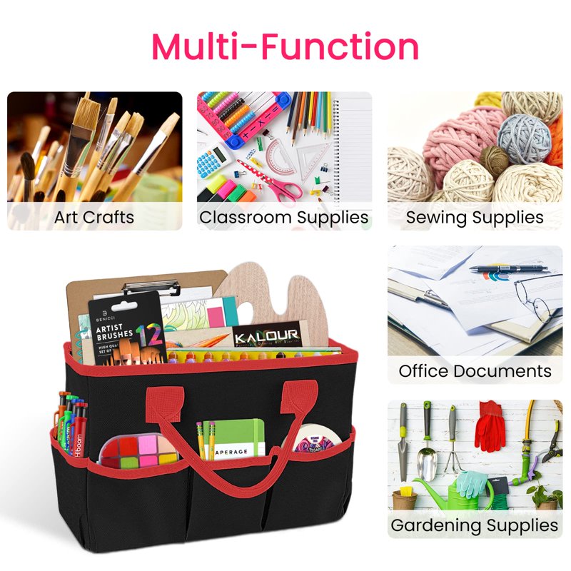 Multi-Purpose Craft & Supply Tote Bag Organizer with Handles - Travel & Classroom Storage