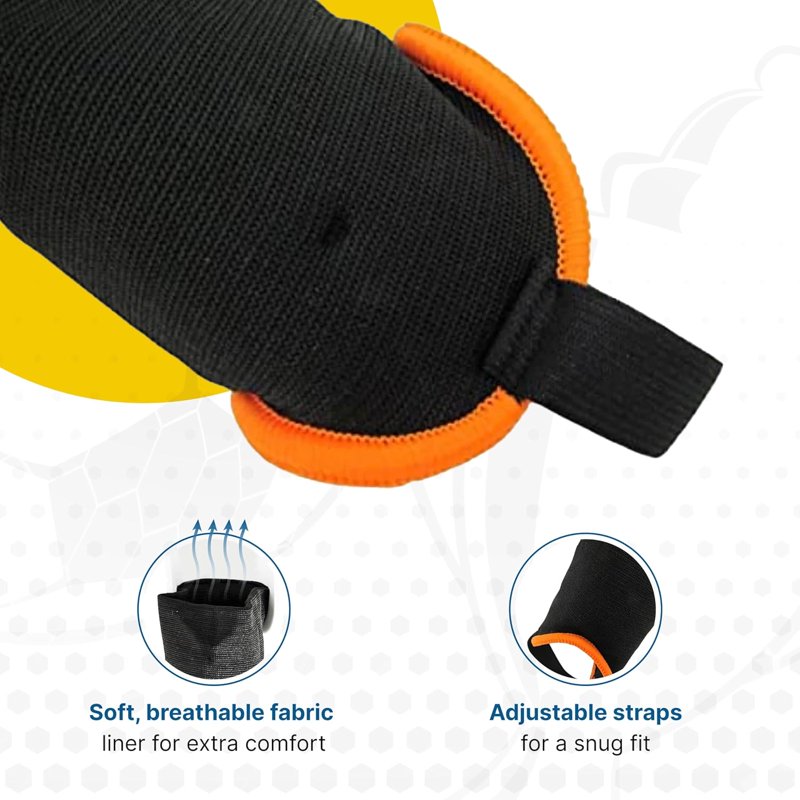 Vizari Blaze Shin Guards for Kids (S) Blue/Orange Flame Design with Ankle Protection