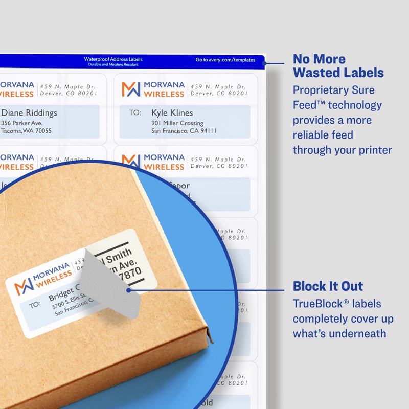 2-Inch x 4-Inch White Shipping Labels 500 Pack - Printable & Durable