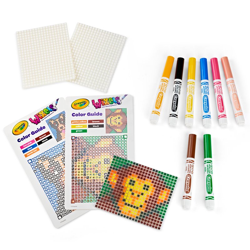 Kids Pixel Art Coloring Kit with Wixel Panels & Markers - Creative Art Set for Children