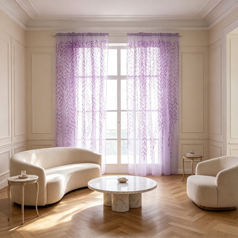 Sheer Curtains 78 Inch Long Light Filtering Pleated Room Divider Drapes