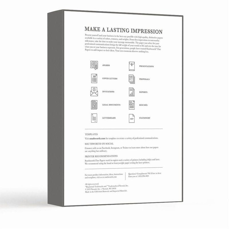 25% Cotton Business Paper 20 lbs 8.5 x 11 Legal Size 500 Sheets