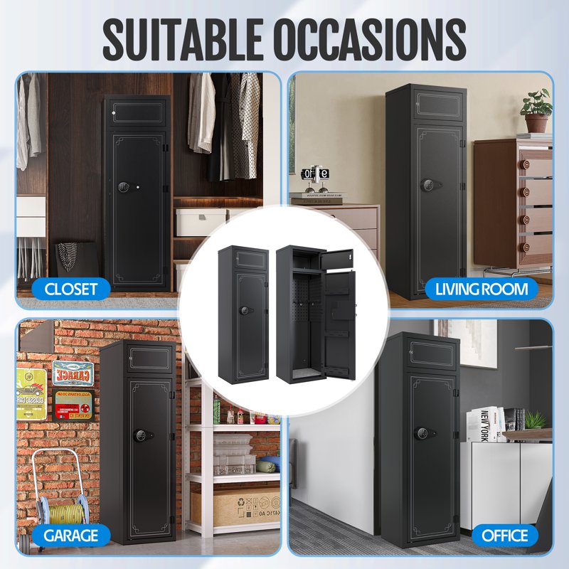 Large Gun Safe for Rifles & Shotguns, Digital Keypad Security Storage