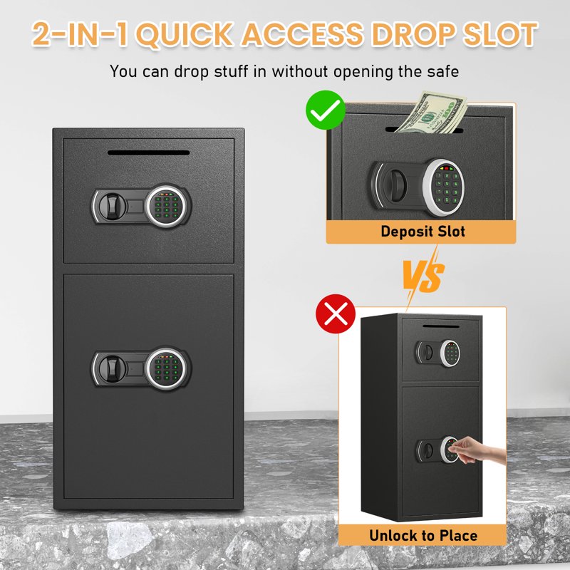 Large Fireproof Waterproof Safe with Electronic Keypad and Dual Alarm - 6 Cub Ft