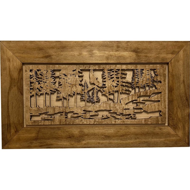 Decorative Gun Cabinet with Nature Scene - Wall-Mounted Locking Storage