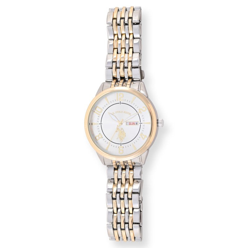 Men's Two-Tone Silver and Gold Analog Watch with Round Dial