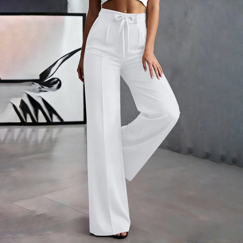 Women's High Waisted Wide Leg Dress Pants with Pockets - Business Casual Trousers
