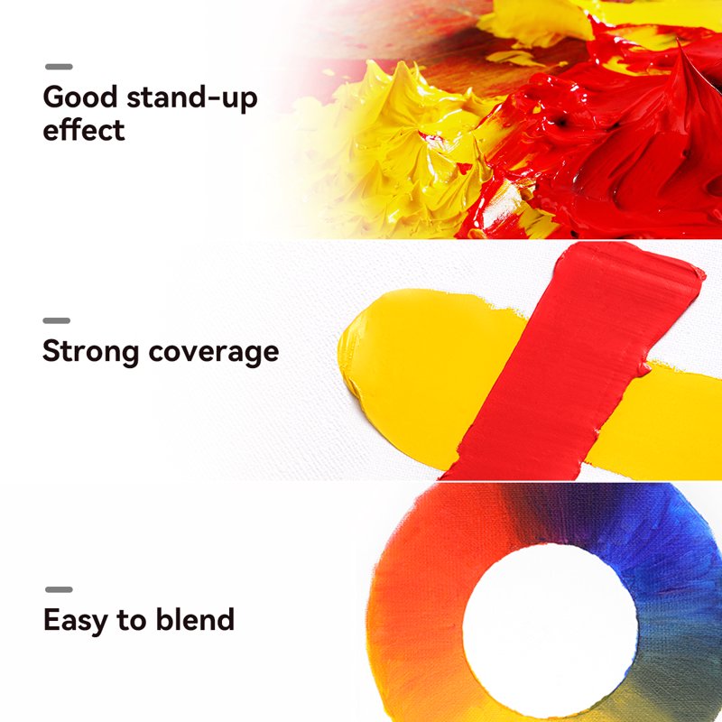 Professional Oil Paint Set - 20 Vivid Colors, 50ml Tubes for Artists and Art Studios