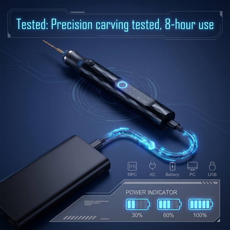 Cordless Engraving Pen Kit with 57 Bits - Rechargeable Rotary Tool for Wood Metal Glass