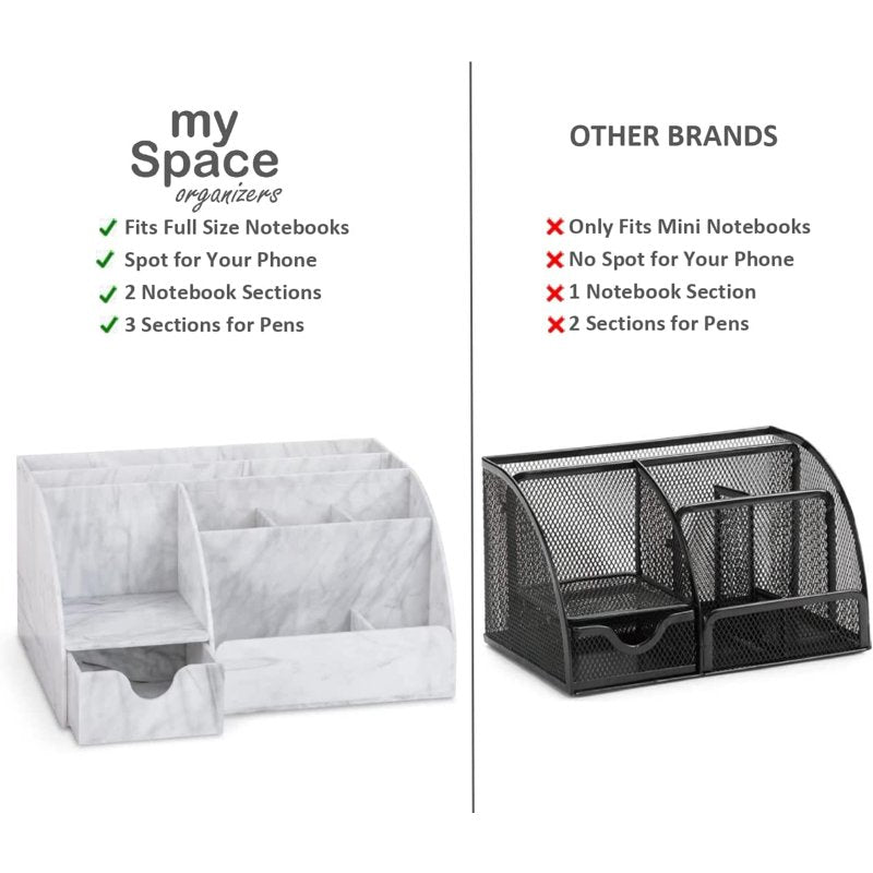 Marble Desk Organizer Acrylic for Office and Home Storage