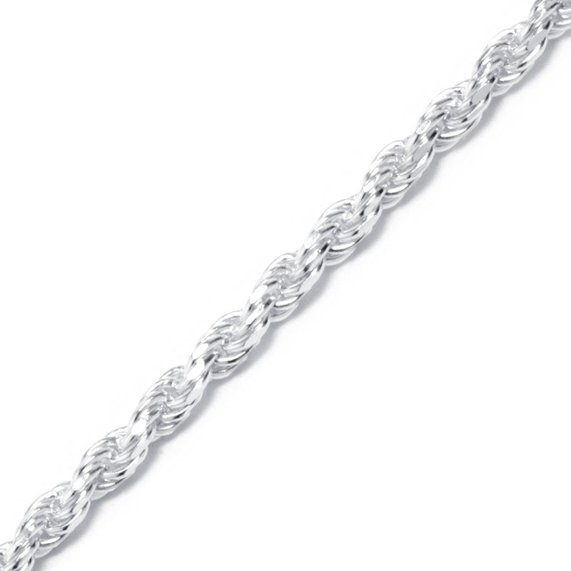 Sterling Silver Rope Chain Necklace 20 Inch Unisex Jewelry for Men Women Teens