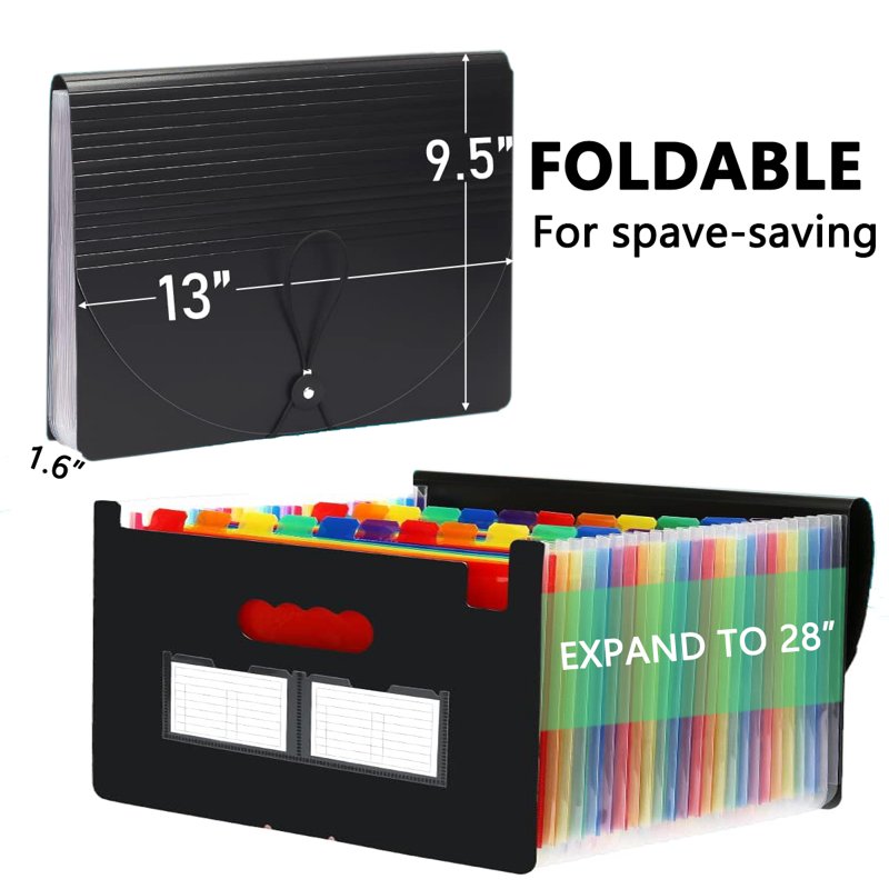 PHANCIR 24-Pocket Accordion File Organizer - Freestanding Paper Folder with Labels, 2 Pack (Variation: 2)