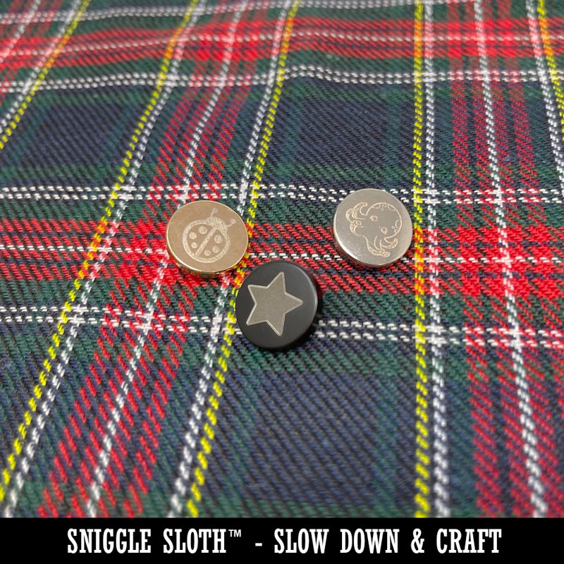 Metal Shank Buttons 0.6 in (15 mm) – Set of 10, Black — Sniggle Sloth Variation